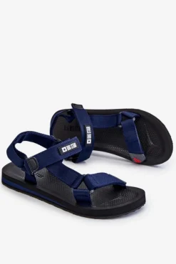 Męskie Sandały Na Rzepy Big Star DD174718 Granatowe