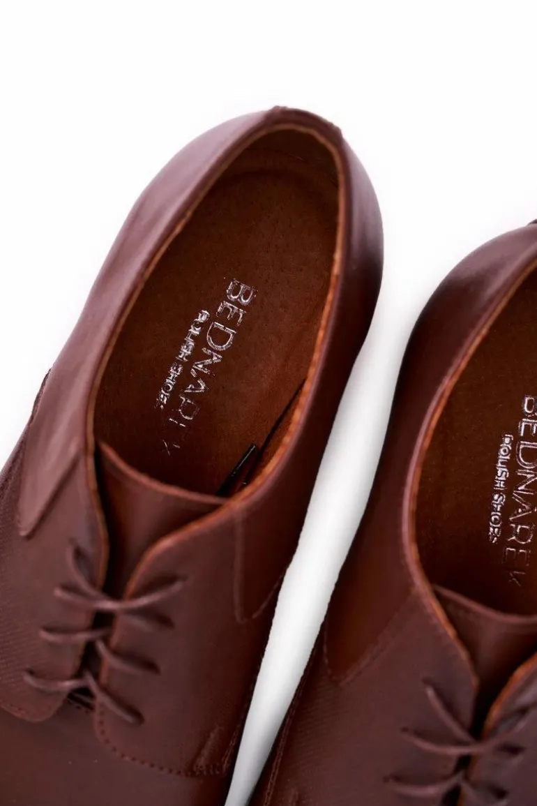 Męskie Skórzane Mokasyny BEDNAREK Brązowe