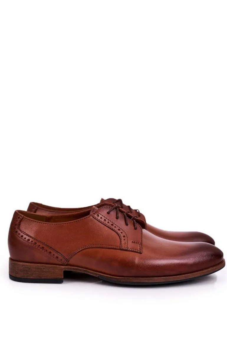 Męskie Skórzane Mokasyny Z Jasną Podeszwą BEDNAREK Jasny Brąz