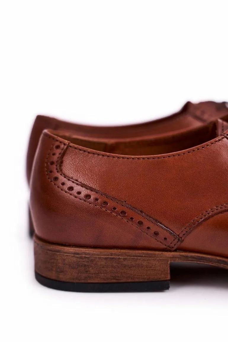 Męskie Skórzane Mokasyny Z Jasną Podeszwą BEDNAREK Jasny Brąz