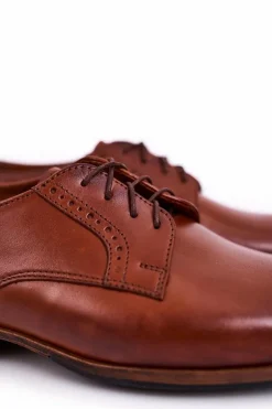 Męskie Skórzane Mokasyny Z Jasną Podeszwą BEDNAREK Jasny Brąz