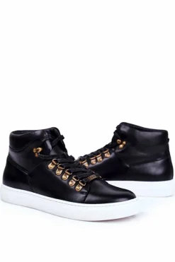 Męskie Trampki Skórzane GOE Czarne GG1N3009