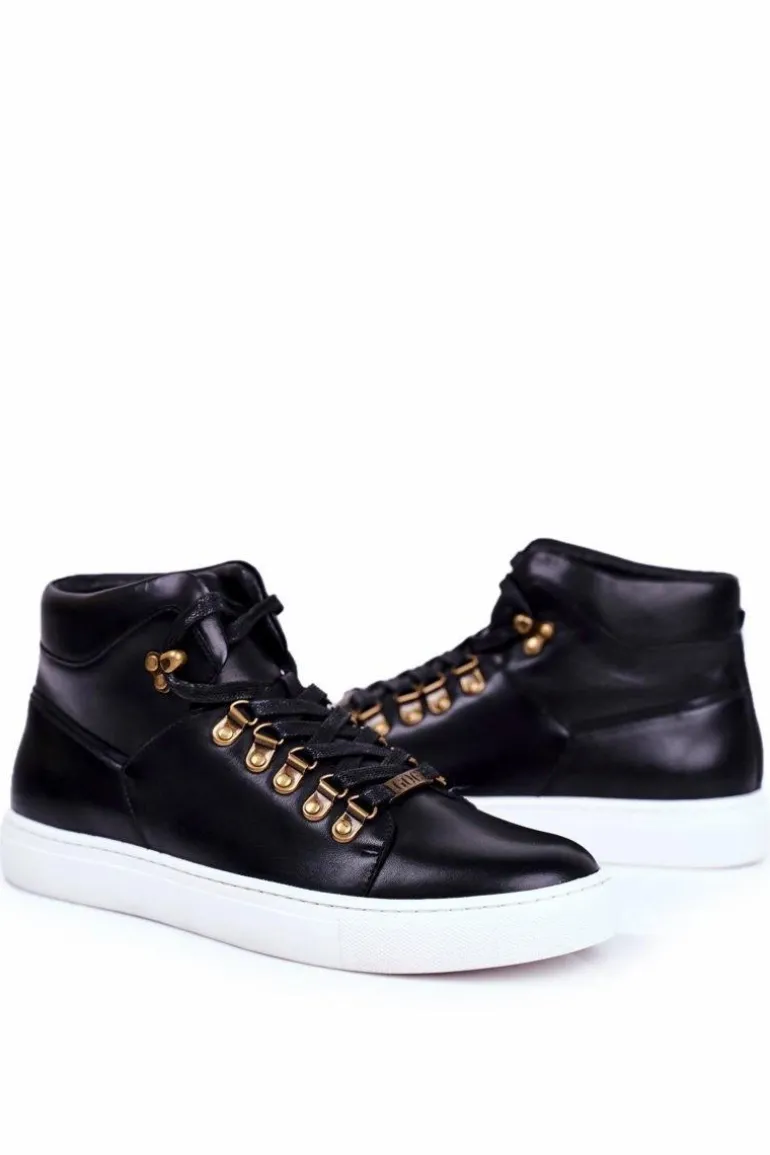 Męskie Trampki Skórzane GOE Czarne GG1N3009