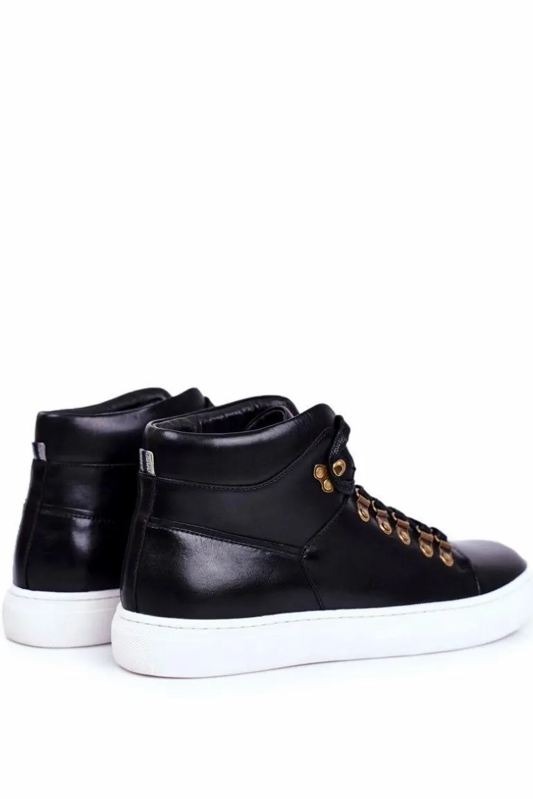 Męskie Trampki Skórzane GOE Czarne GG1N3009