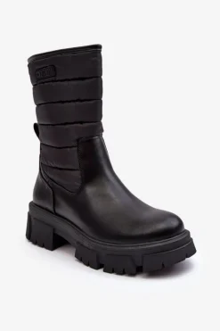 Śniegowce Botki Ocieplane Na Suwak Czarne Big Star MM274068