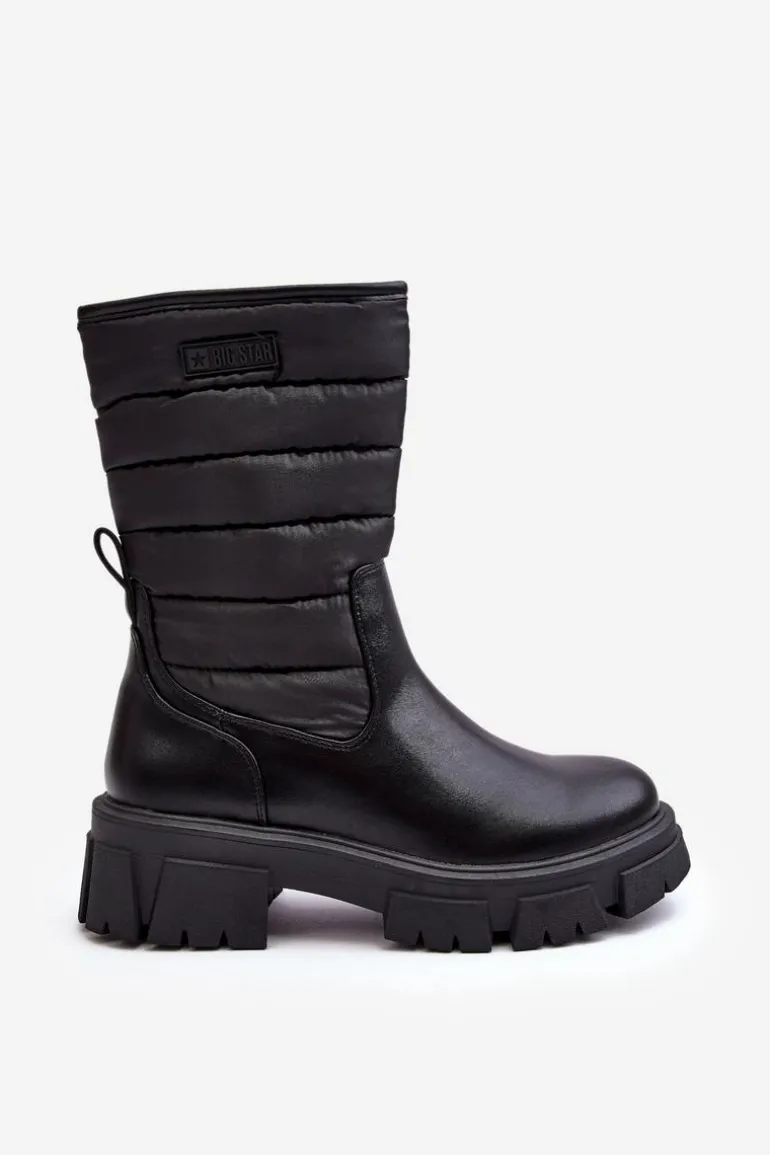 Śniegowce Botki Ocieplane Na Suwak Czarne Big Star MM274068
