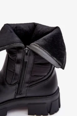 Śniegowce Botki Ocieplane Na Suwak Czarne Big Star MM274068
