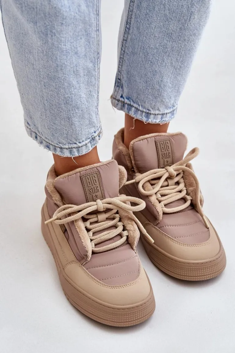Śniegowce Damskie Big Star OO274A532 Beżowe