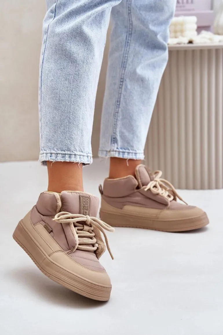 Śniegowce Damskie Big Star OO274A532 Beżowe