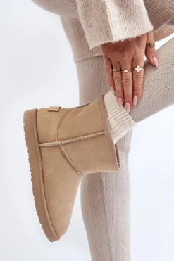 Śniegowce Damskie Cross Jeans MM2R4023C Beżowe