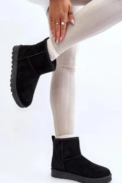 Śniegowce Damskie Eko Zamszowe Czarne Enranta