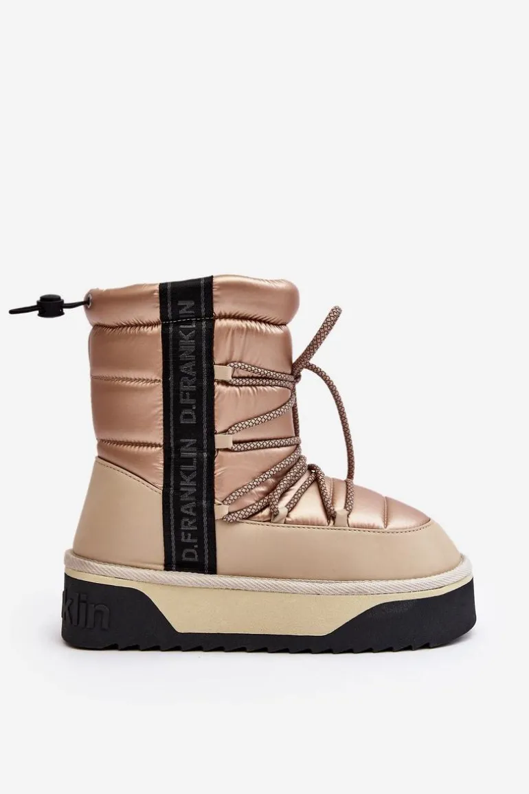 Śniegowce Damskie Na Grubej Podeszwie Wegańskie D.Franklin DFSH371006 Beżowe