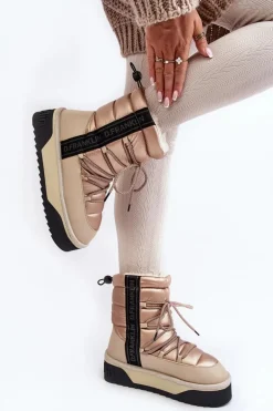 Śniegowce Damskie Na Grubej Podeszwie Wegańskie D.Franklin DFSH371006 Beżowe