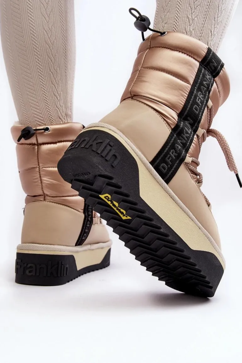 Śniegowce Damskie Na Grubej Podeszwie Wegańskie D.Franklin DFSH371006 Beżowe