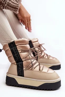 Śniegowce Damskie Na Grubej Podeszwie Wegańskie D.Franklin DFSH371006 Beżowe