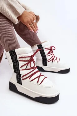 Śniegowce Damskie Na Grubej Podeszwie Wegańskie D.Franklin DFSH371007 Białe