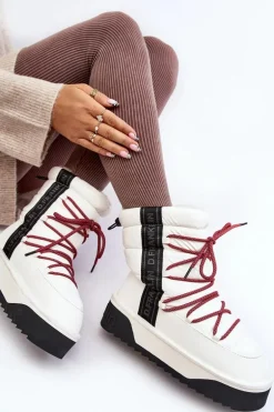 Śniegowce Damskie Na Grubej Podeszwie Wegańskie D.Franklin DFSH371007 Białe