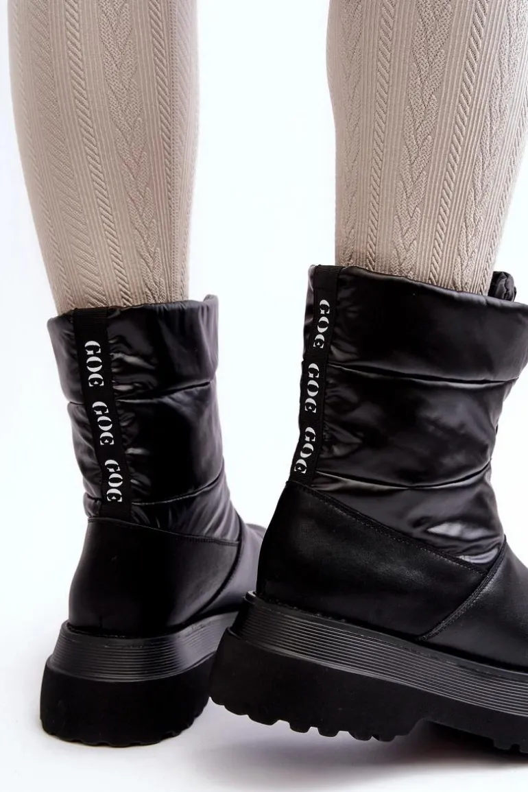 Śniegowce Damskie Na Grubej Podeszwie Z Suwakiem GOE MM2N4078 Czarne