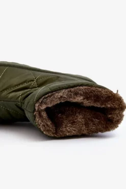 Śniegowce Damskie Na Masywnej Platformie Zielone Fionia