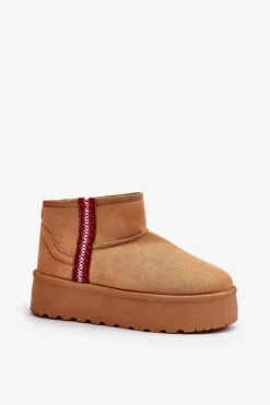 Śniegowce Damskie Na Platformie Ocieplane Camel Lomessa