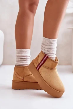 Śniegowce Damskie Na Platformie Ocieplane Camel Lomessa