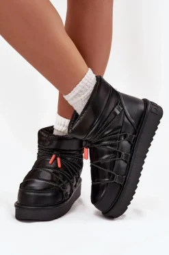 Śniegowce Damskie Na Platformie D.Franklin DFSH370020 Czarne