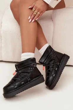 Śniegowce Damskie Na Platformie D.Franklin DFSH370020 Czarne