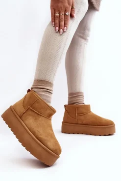 Śniegowce Damskie Na Platformie Camel Mennja