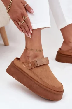 Śniegowce Damskie Na Platformie Z Rzepem Camel Jorielle