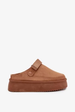 Śniegowce Damskie Na Platformie Z Rzepem Camel Jorielle