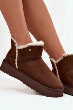 Śniegowce Damskie Na Platformie Wrangler 20253093.IKU Czekoladowe