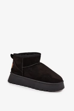 Śniegowce Damskie Na Platformie Czarne Celyra