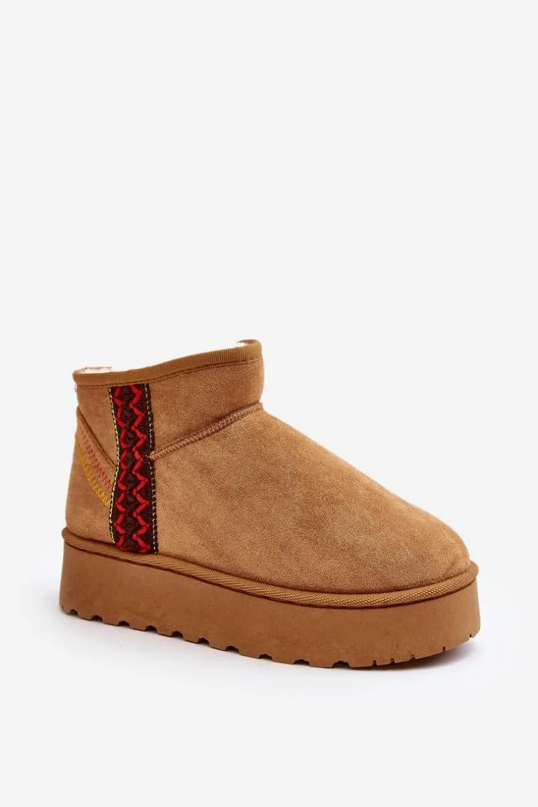 Śniegowce Damskie Na Platformie Ocieplane Camel Lomessa