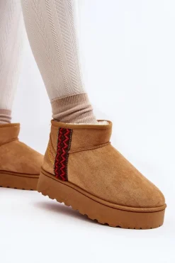 Śniegowce Damskie Na Platformie Ocieplane Camel Lomessa