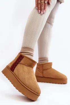 Śniegowce Damskie Na Platformie Ocieplane Camel Lomessa