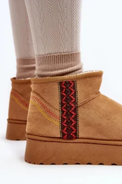 Śniegowce Damskie Na Platformie Ocieplane Camel Lomessa