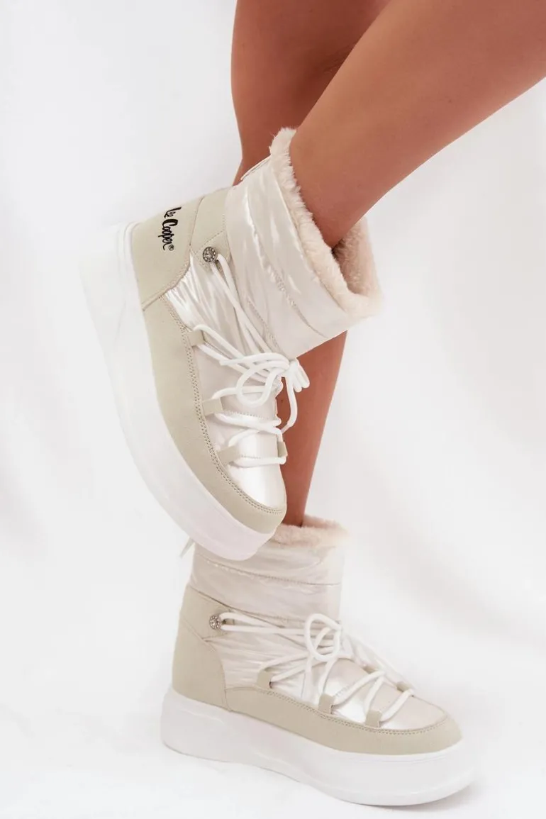 Śniegowce Damskie Na Platformie Lee Cooper LCJ-25-03-3815 Białe