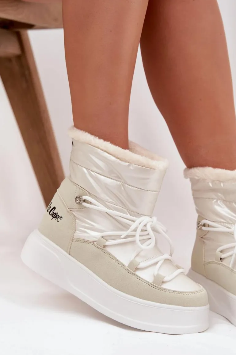 Śniegowce Damskie Na Platformie Lee Cooper LCJ-25-03-3815 Białe