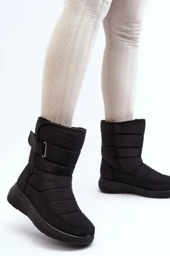 Śniegowce Damskie Na Rzep Ocieplane Czarne Jawora