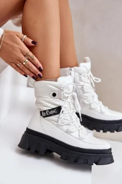 Śniegowce Damskie Na Zamek Lee Cooper LCJ-24-47-3142 Białe
