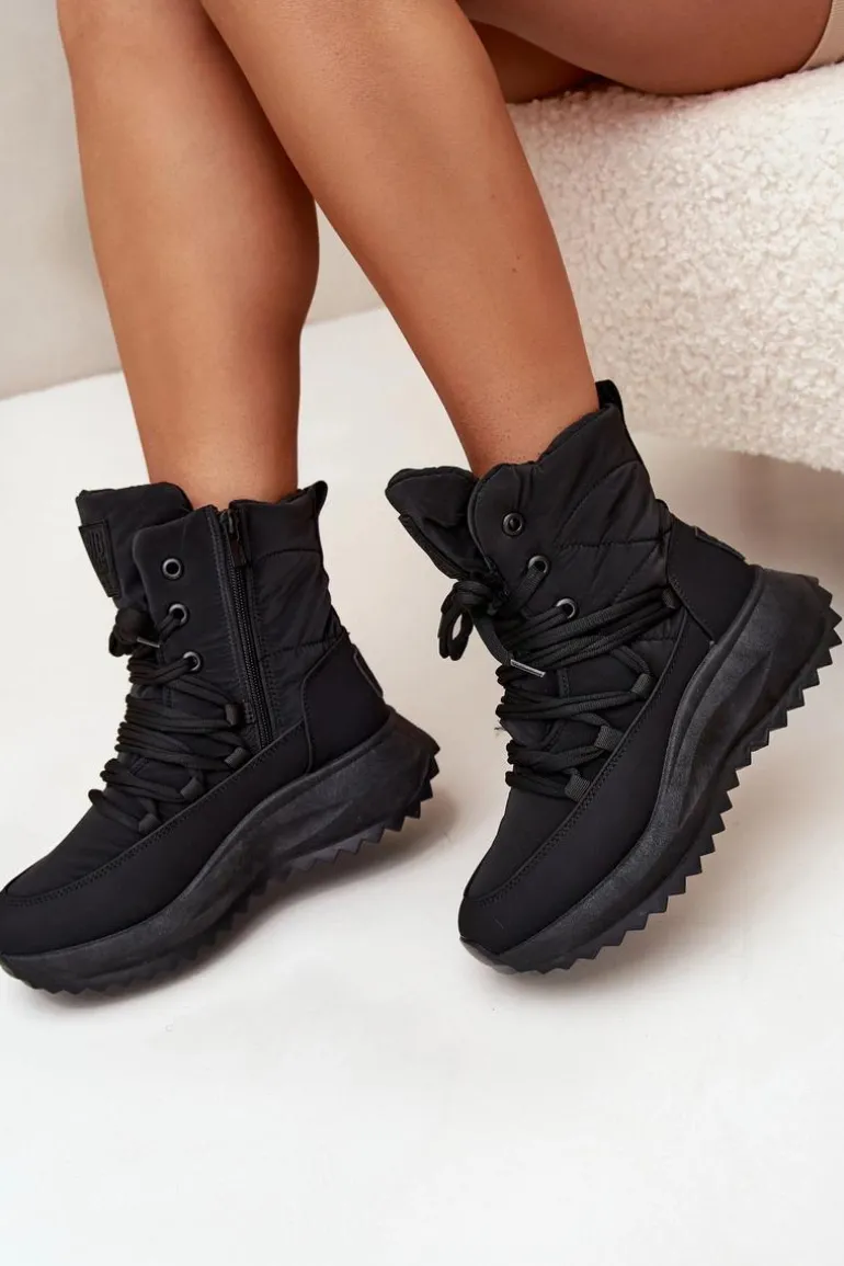 Śniegowce Damskie Na Zamek Big Star SS274059 Czarne