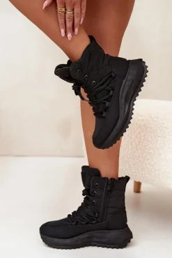 Śniegowce Damskie Na Zamek Big Star SS274059 Czarne