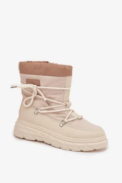 Śniegowce Damskie Na Zamek Lee Cooper LCJ-25-44-3931 Beżowe