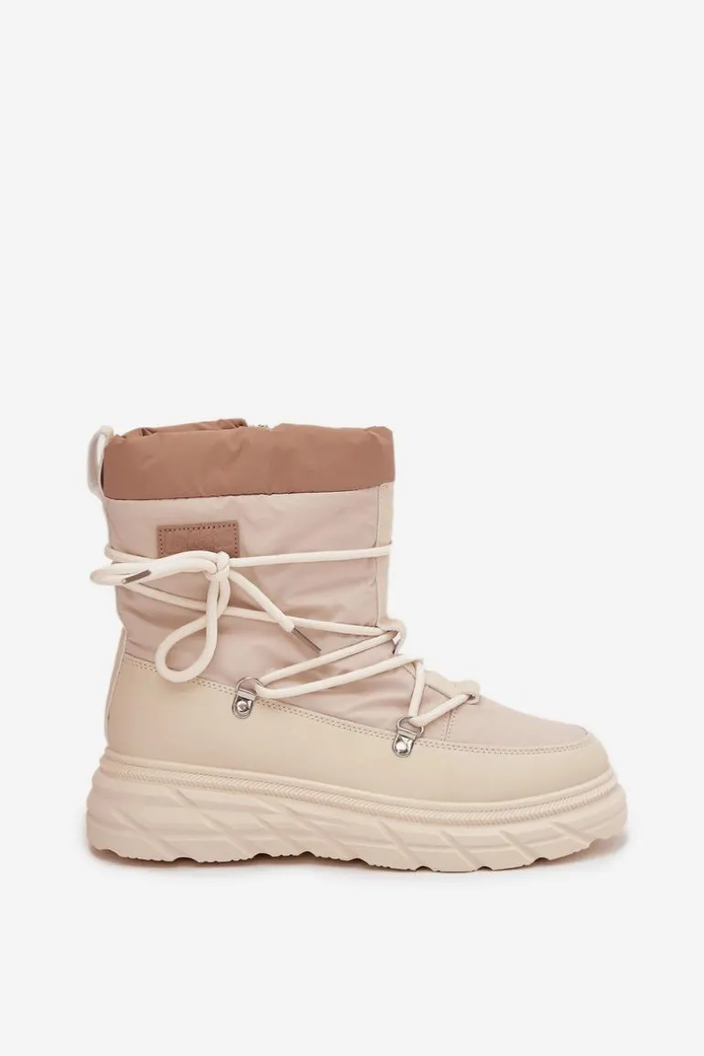 Śniegowce Damskie Na Zamek Lee Cooper LCJ-25-44-3931 Beżowe