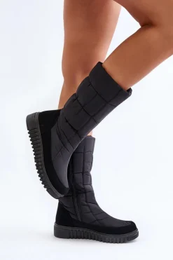 Śniegowce Damskie Na Zamek Progress PROGJ-24-144 Czarne