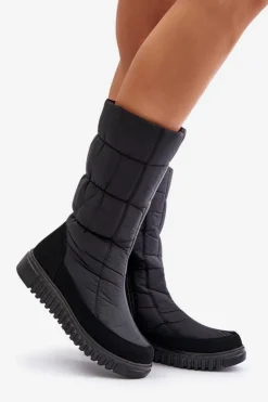 Śniegowce Damskie Na Zamek Progress PROGJ-24-144 Czarne