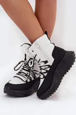 Śniegowce Damskie Na Zamek Big Star SS274060 Biało-Czarne