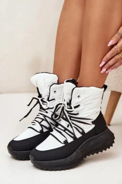 Śniegowce Damskie Na Zamek Big Star SS274060 Biało-Czarne