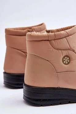 Śniegowce Damskie Ocieplane Beżowe Helis