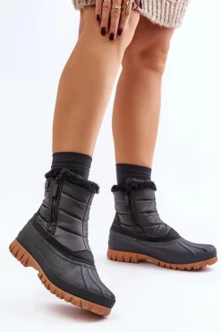 Śniegowce Damskie Ocieplane Futerkiem Na Zamek Lee Cooper LCJ-24-44-2866 Czarne